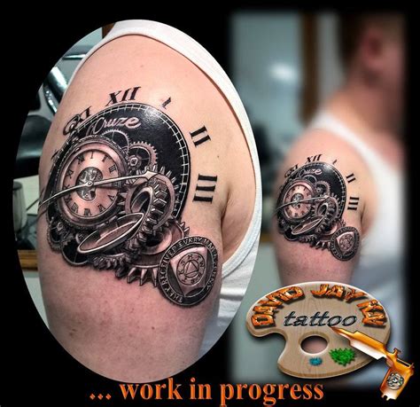 clock gears tattoo